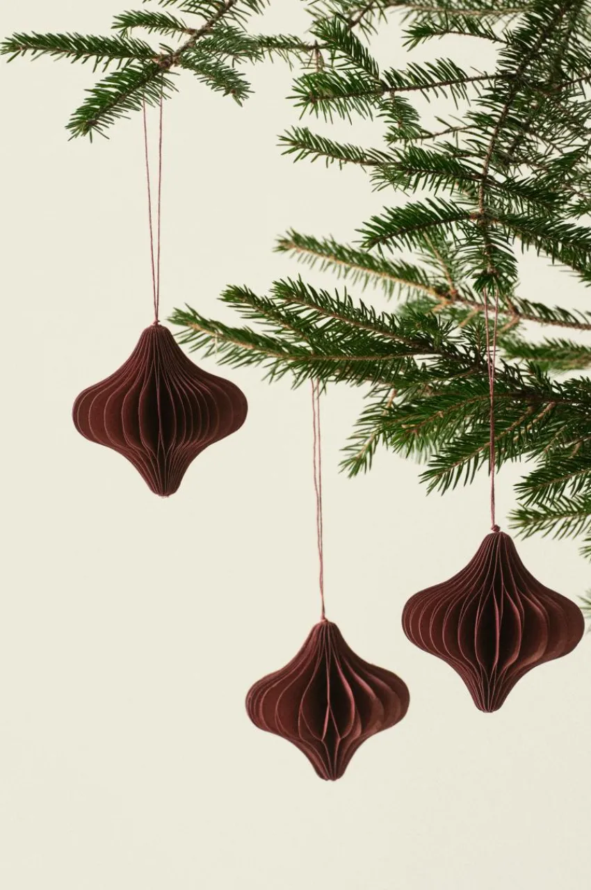 Juldekoration|Jotex ADELA Dekorationshänge 3-pack Mörkröd