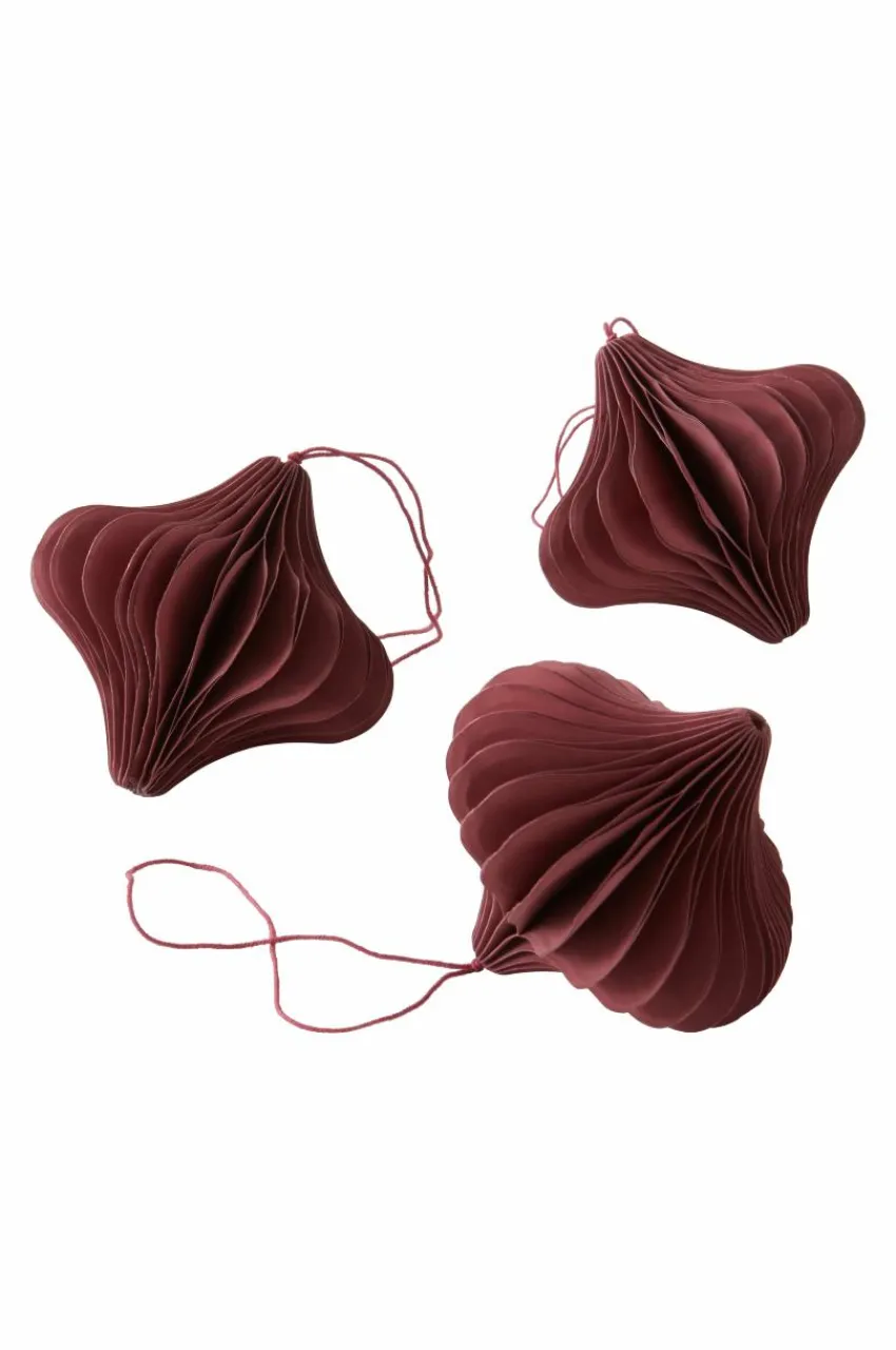 Juldekoration|Jotex ADELA Dekorationshänge 3-pack Mörkröd