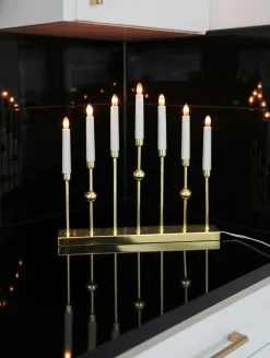 Julbelysning|Jotex Adventsljusstake Gustavo Mässing