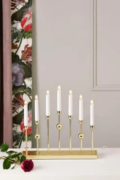 Julbelysning|Jotex Adventsljusstake Gustavo Mässing