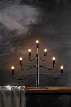 Julbelysning|Jotex Adventsljusstake Milano Krom