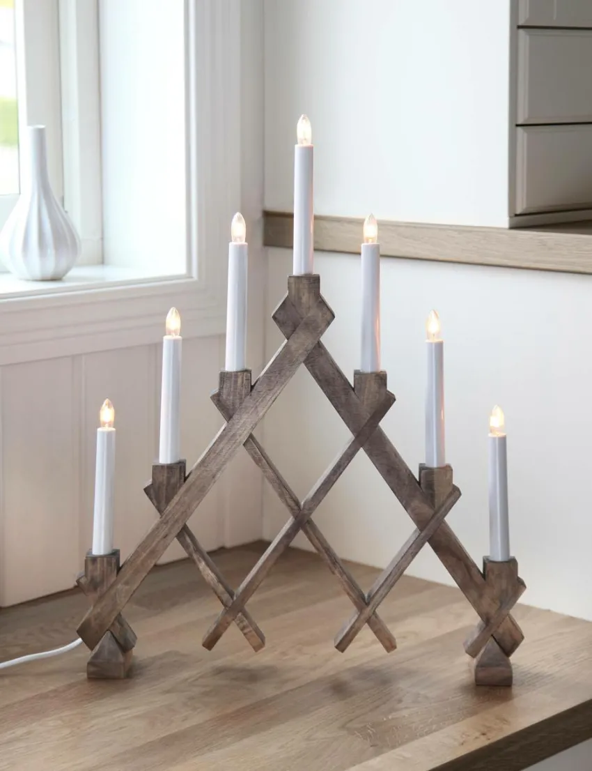 Julbelysning|Jotex Adventsljusstake Rut Brunbetsad