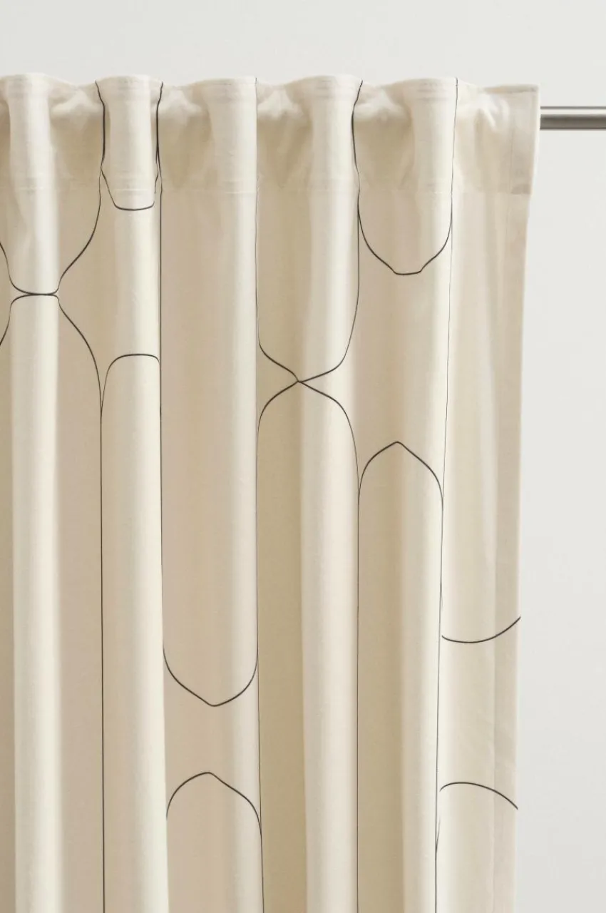 Multifunktionsgardiner|Jotex AIDA Multifunktionsgardin 2-pack Beige/svart