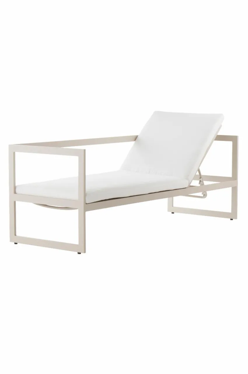 Solstolar & Solsängar|Utesoffor & Utebänkar|Jotex ALASSIO Solsäng/utesoffa - Rygg Höger Beige/vit dyna