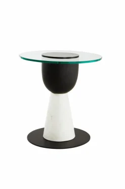 Bord|Jotex ALBIANO Sidobord ø 50 Cm Svart/vit