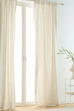 Linnegardiner|Multifunktionsgardiner|Jotex ALINA Linnegardin 2-pack Beige/naturvit