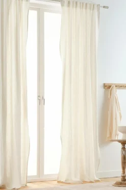 Linnegardiner|Multifunktionsgardiner|Jotex ALINA Linnegardin 2-pack Ljusrosa/naturvit