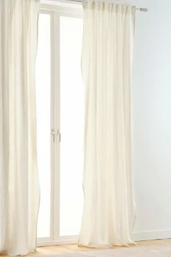 Linnegardiner|Multifunktionsgardiner|Jotex ALINA Linnegardin 2-pack Ljusrosa/naturvit
