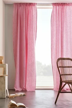 Linnegardiner|Multifunktionsgardiner|Jotex ALINA Linnegardin 2-pack Cerise/naturvit
