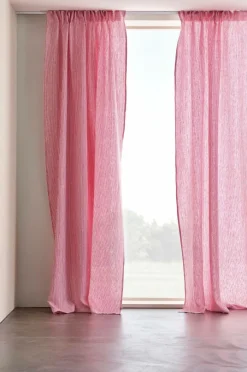 Linnegardiner|Multifunktionsgardiner|Jotex ALINA Linnegardin 2-pack Cerise/naturvit