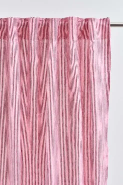 Linnegardiner|Multifunktionsgardiner|Jotex ALINA Linnegardin 2-pack Cerise/naturvit