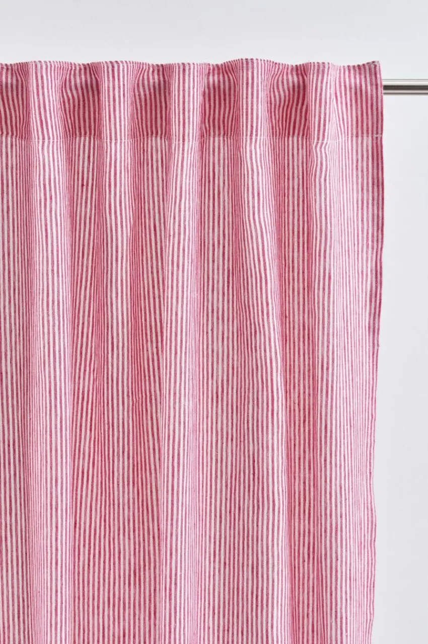 Linnegardiner|Multifunktionsgardiner|Jotex ALINA Linnegardin 2-pack Cerise/naturvit