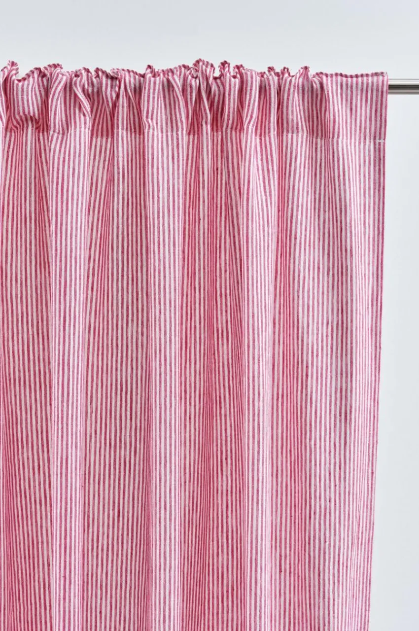 Linnegardiner|Multifunktionsgardiner|Jotex ALINA Linnegardin 2-pack Cerise/naturvit