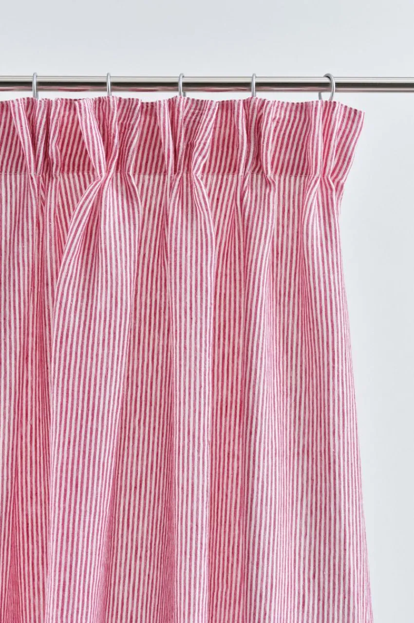 Linnegardiner|Multifunktionsgardiner|Jotex ALINA Linnegardin 2-pack Cerise/naturvit