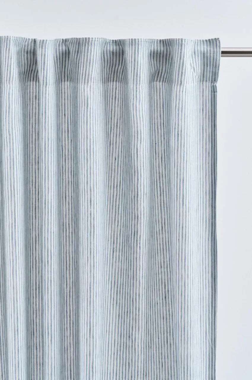 Linnegardiner|Multifunktionsgardiner|Jotex ALINA Linnegardin 2-pack Blå/naturvit