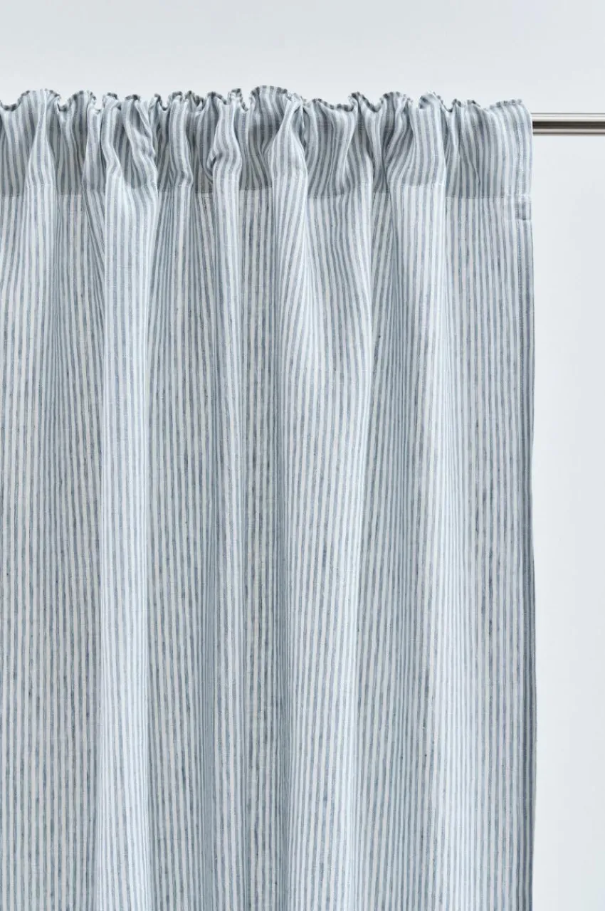 Linnegardiner|Multifunktionsgardiner|Jotex ALINA Linnegardin 2-pack Blå/naturvit