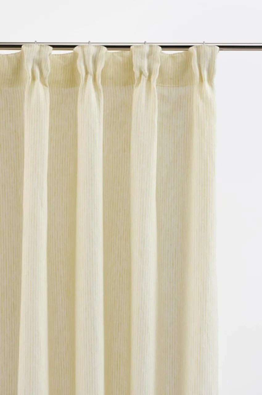 Linnegardiner|Multifunktionsgardiner|Jotex ALINA Linnegardin 2-pack Gul/naturvit