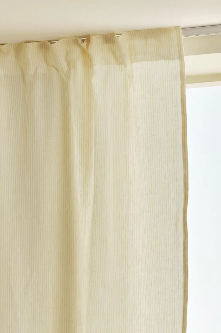 Linnegardiner|Multifunktionsgardiner|Jotex ALINA Linnegardin 2-pack Gul/naturvit