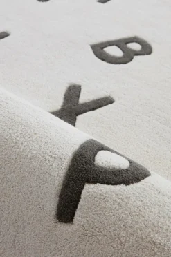 Barnmattor|Barnmattor|Jotex ALPHA Bomullsmatta 160x230 Cm - Ekologisk Naturvit/svart