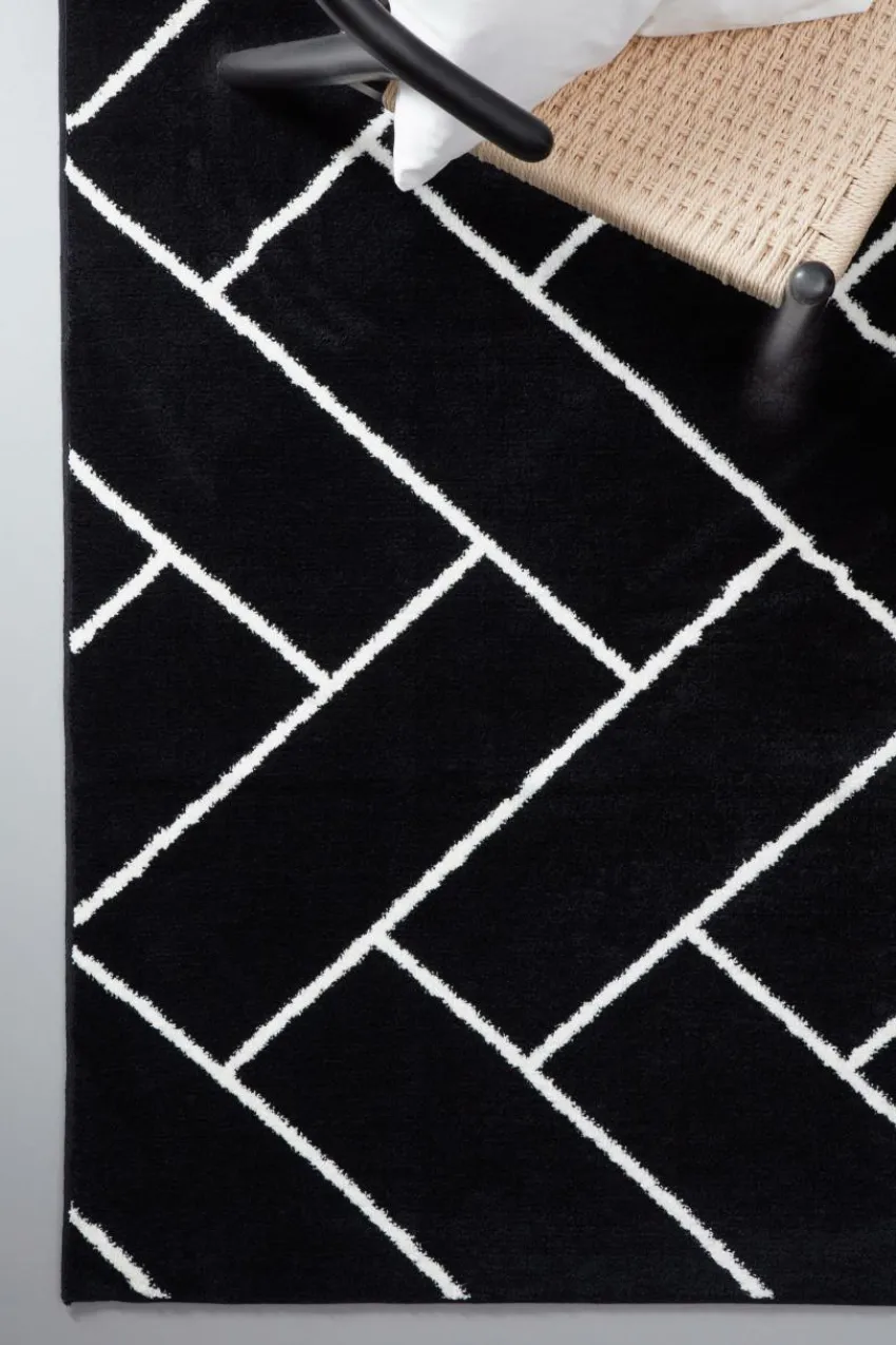 Slätvävda Mattor|Jotex AMARILLO Slätvävd Matta 200x300 Cm Svart/vit