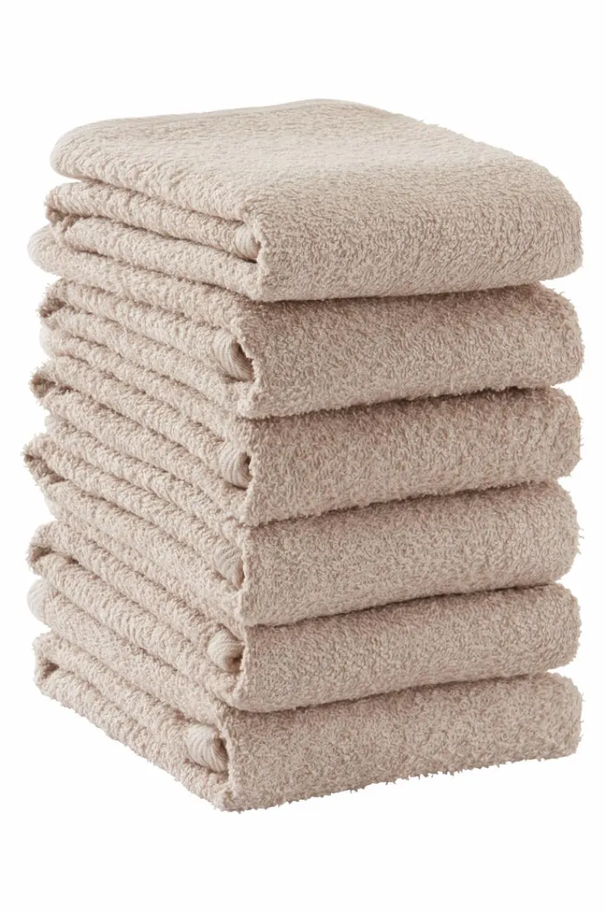 Handduksset|Handdukar|Jotex AMELIE Handduk 6-pack Ljusbeige