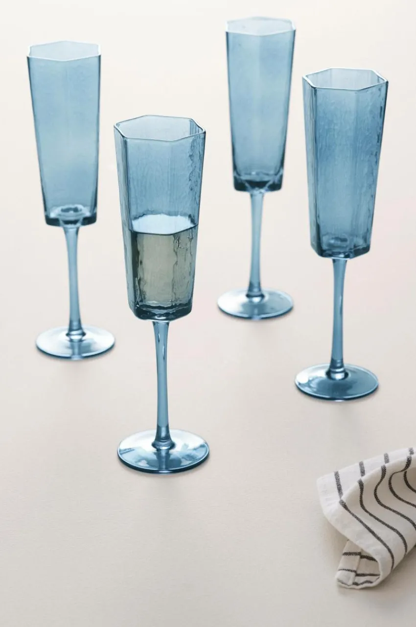 Glas|Jotex AMORY Champagneglas 4-pack Blå