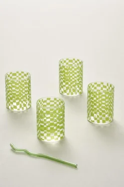 Glas|Jotex ARLO Glas 4-pack Transparent/grön