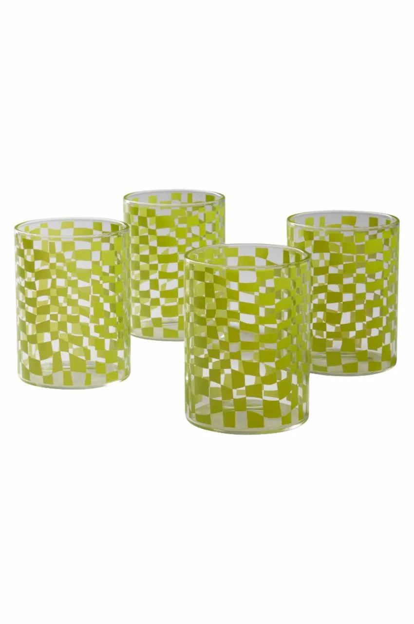 Glas|Jotex ARLO Glas 4-pack Transparent/grön