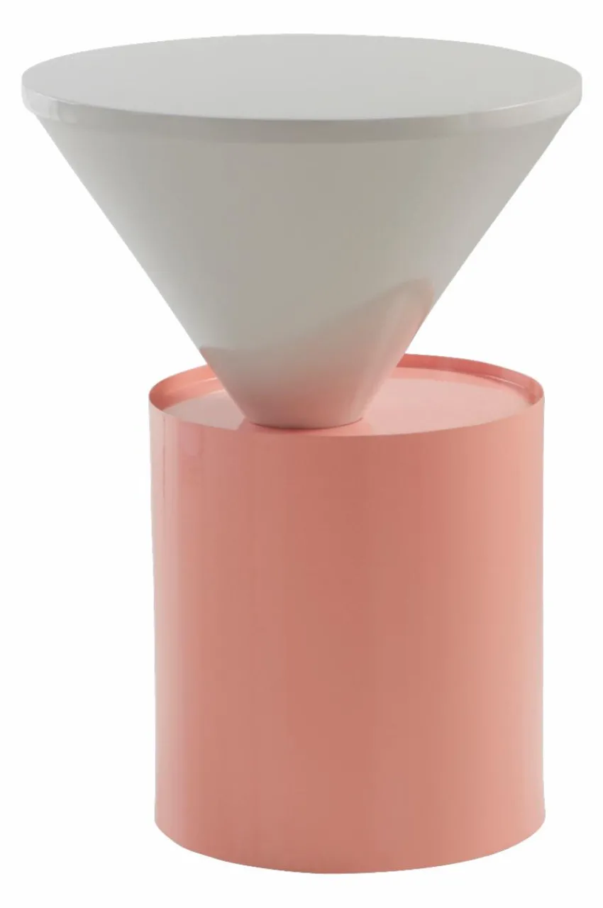 Bord|Jotex AXION Sidobord ø 46 Cm Vit/rosa