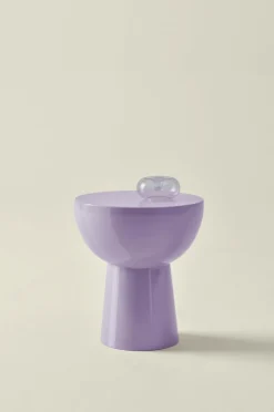 Bord|Jotex BALIS GLOSSY Runt Sidobord Lila
