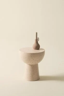 Bord|Jotex BALIS Sidobord ø 35 Cm Beige terrazzo