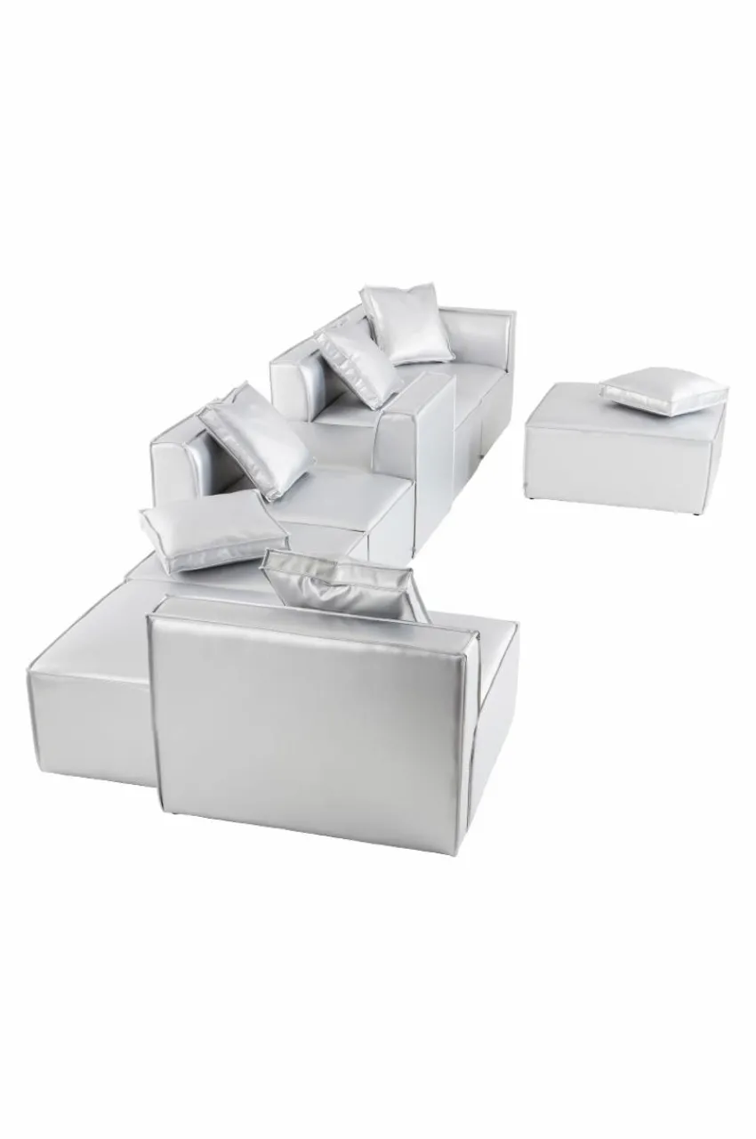 Soffor|Jotex BALTIMORE Soffmodul - Liten Med Rygg + 1 Kudde Silver