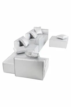 Soffor|Jotex BALTIMORE Soffmodul - Sittpuff 90x90 Cm Silver