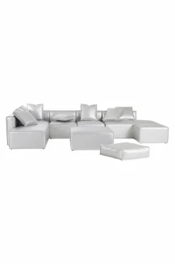 Soffor|Jotex BALTIMORE Soffmodul - Stor Med Rygg Höger + 2 Kuddar Silver