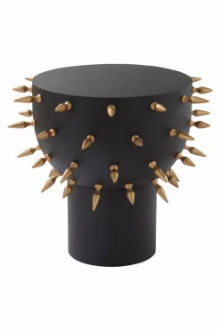 Bord|Jotex BARB Sidobord ø 40 Cm Svart/guld