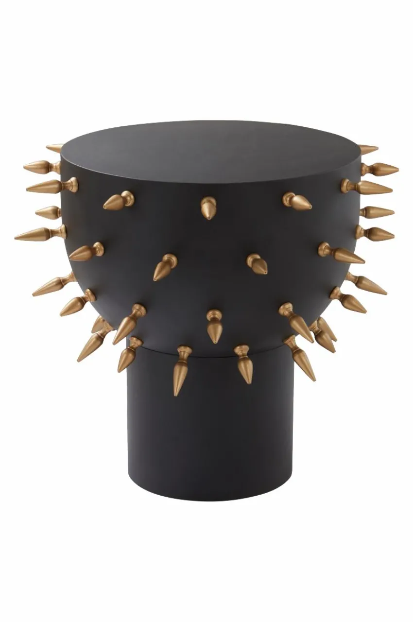 Bord|Jotex BARB Sidobord ø 40 Cm Svart/guld