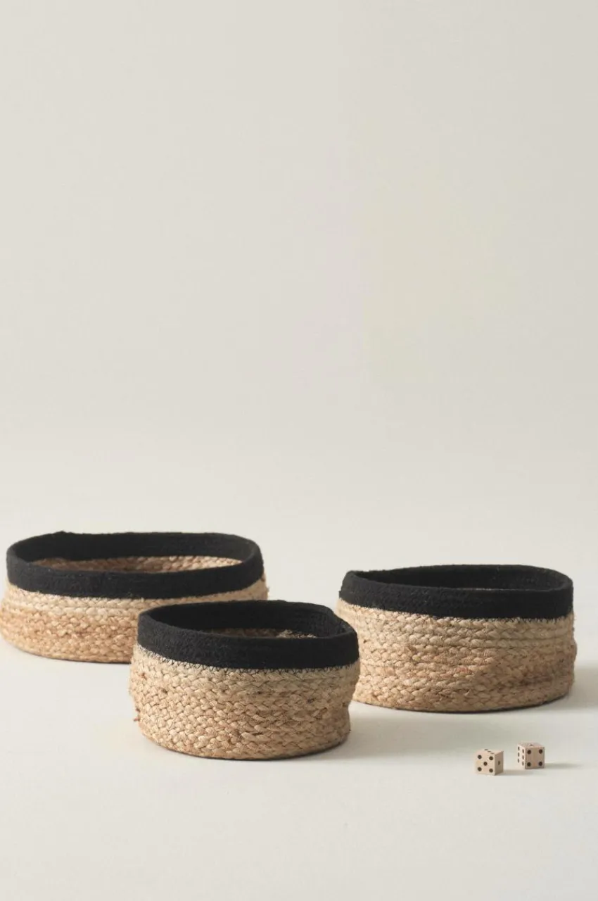 Förvaring|Jotex BASKERVILLE Förvaringskorg 3-pack Beige/svart
