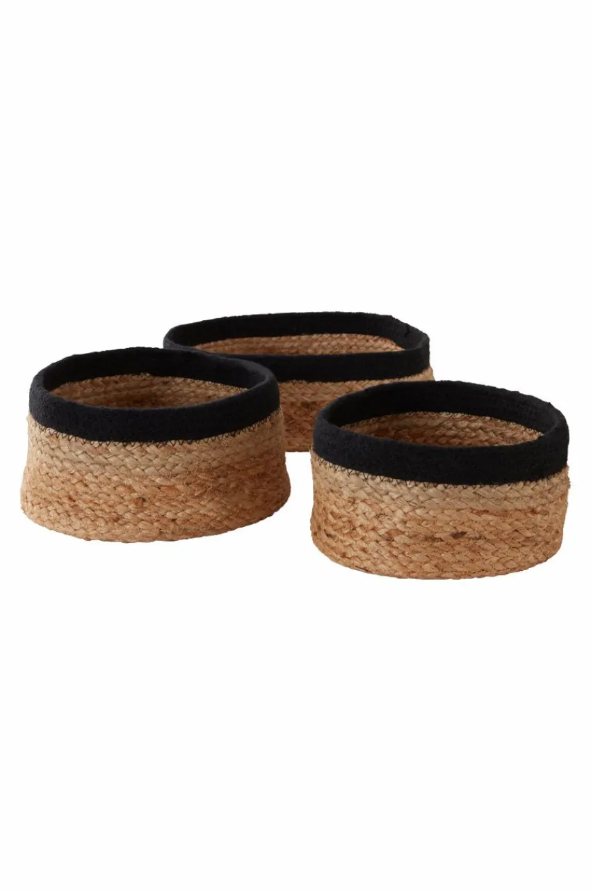 Förvaring|Jotex BASKERVILLE Förvaringskorg 3-pack Beige/svart