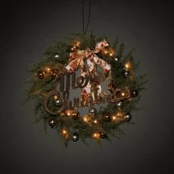 Utebelysning|Utebelysning|Jotex Batteridriven Grankrans 25 LED ⌀ 40 Cm Grön