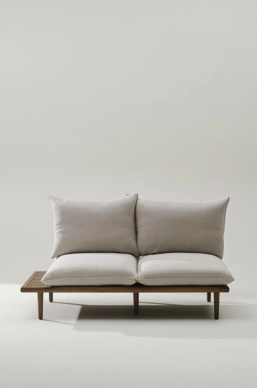 Utesoffor & Utebänkar|Utemöbler|Jotex BELMONT Soffmodul Höger Teak/Beige