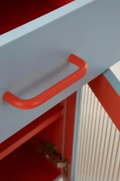 Barnmöbler|Barnmöbler Deal|Jotex BIBBI Sängbord Ljusblå/korallröd