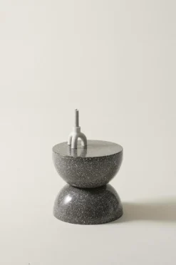 Bord|Jotex BLANES Sidobord ø 35 Cm Mörkgrå terrazzo