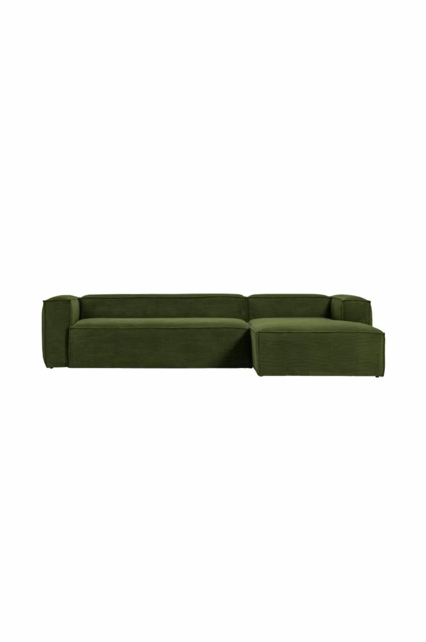 Soffor|Jotex BLOK Soffa 3-sits - Divan Höger Mörkgrön