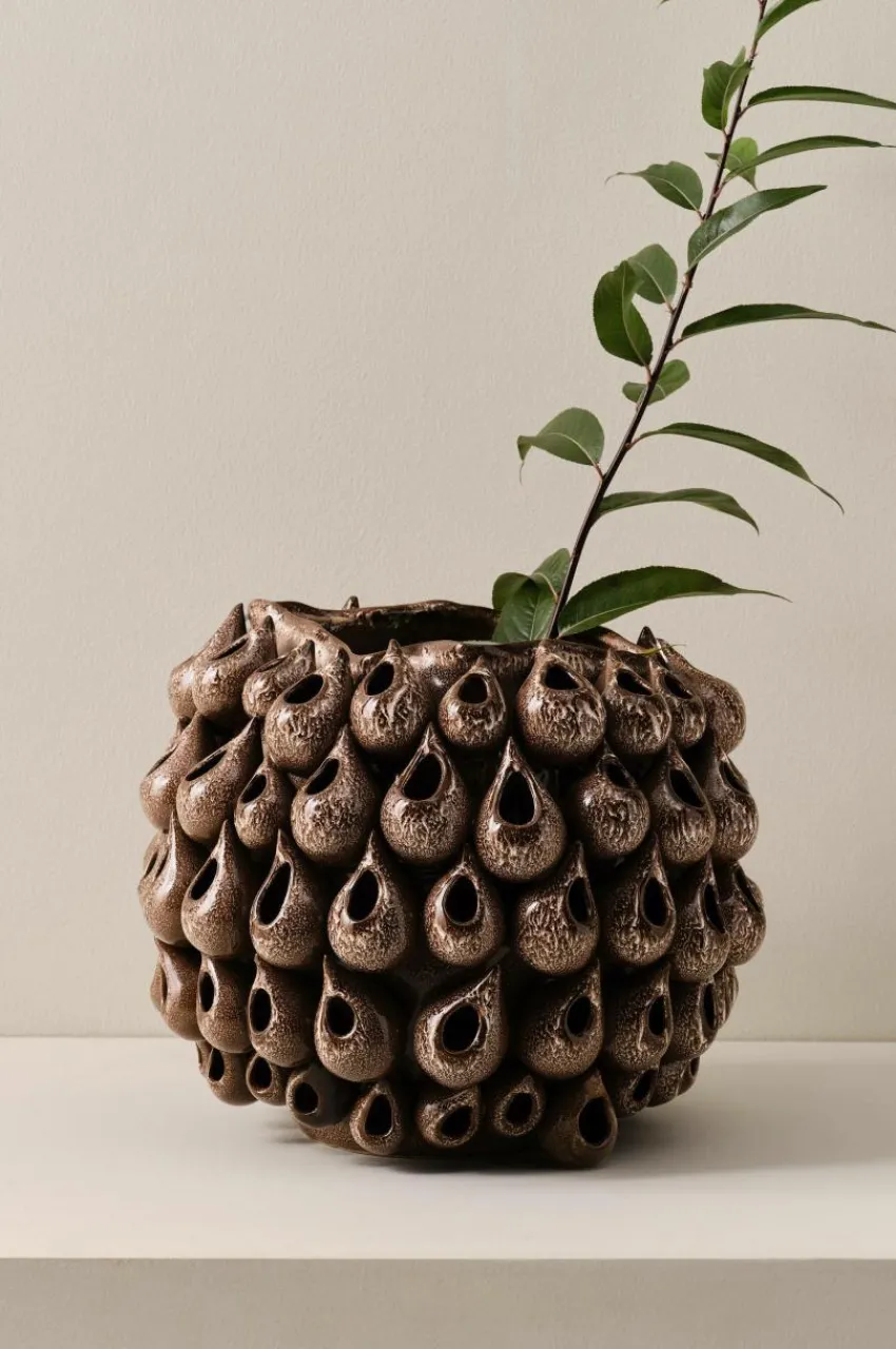 Vaser|Jotex BLOWFISH Vas Höjd 31 Cm Chokladbrun