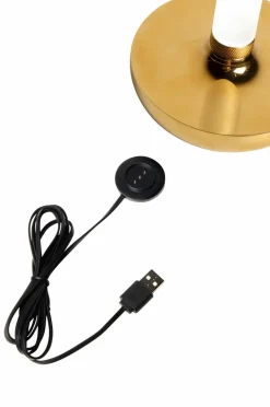 Utebelysning|Utebelysning|Jotex Bordslampa Biarritz USB Guld