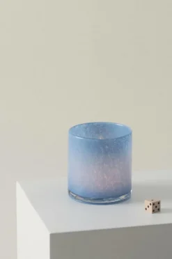 Ljuslyktor|Jotex BOSSY Ljuslykta - Höjd 12 Cm Ljusblå