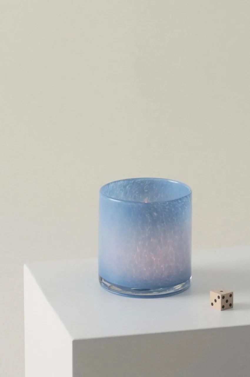 Ljuslyktor|Jotex BOSSY Ljuslykta - Höjd 12 Cm Ljusblå