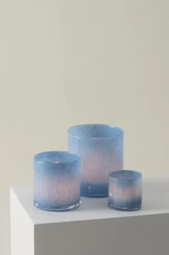 Ljuslyktor|Jotex BOSSY Ljuslykta - Höjd 12 Cm Ljusblå
