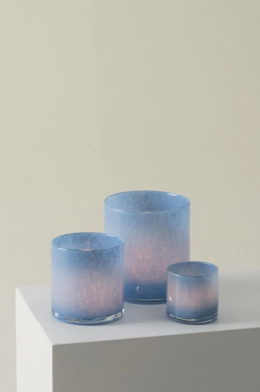 Ljuslyktor|Jotex BOSSY Ljuslykta - Höjd 12 Cm Ljusblå