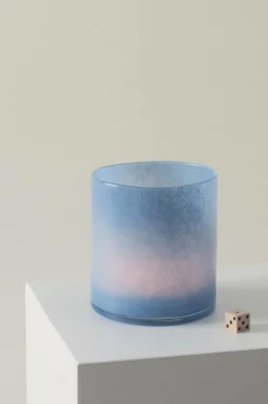 Ljuslyktor|Jotex BOSSY Ljuslykta - Höjd 16 Cm Ljusblå